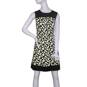 Anthropologie Leifnotes Dress Tan with Black Polka Dot Sleeveless Full L…